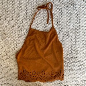 Tan Halter Crop Top